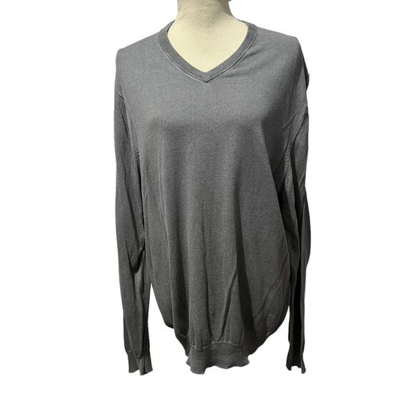 Jos A Bank Sweater 100% Silk Signature Collection Gray Size XXLarge - Picture 1 of 5